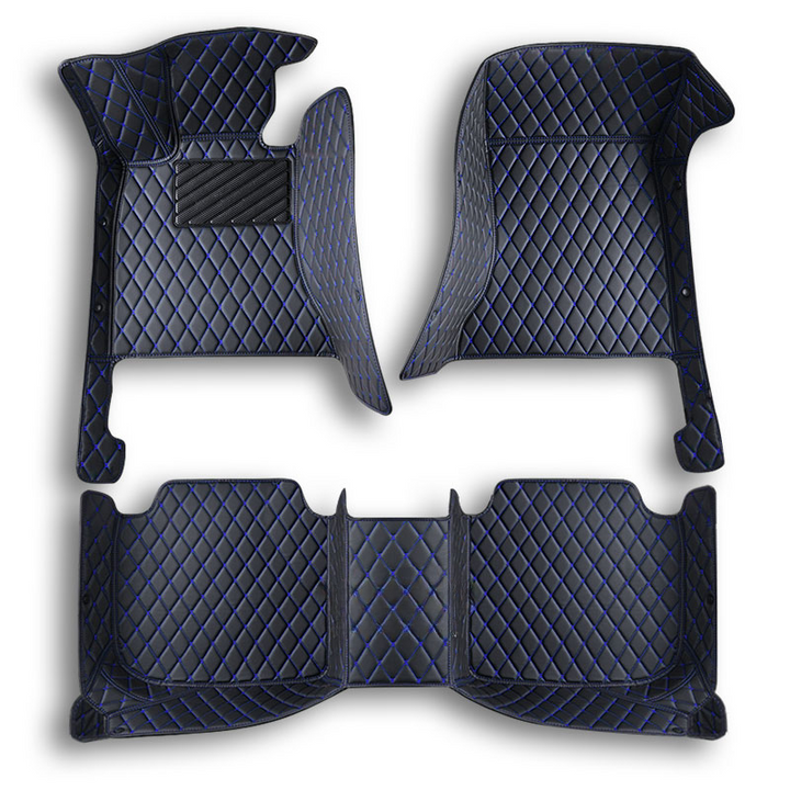 Black & Blue Luxury Diamond Car Floor Mats
