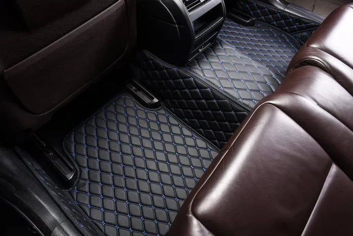 Black & Blue Luxury Diamond Car Floor Mats